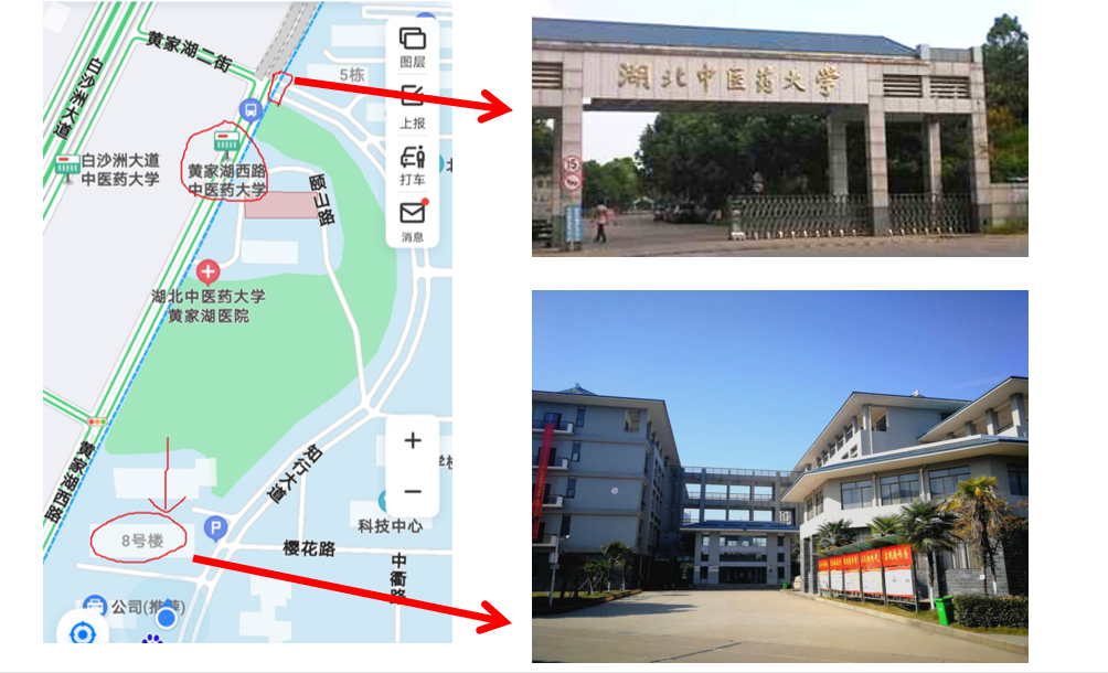 湖北中醫(yī)藥大學(xué)專(zhuān)升本從校門(mén)怎么走到8號(hào)樓？考場(chǎng)怎么找？